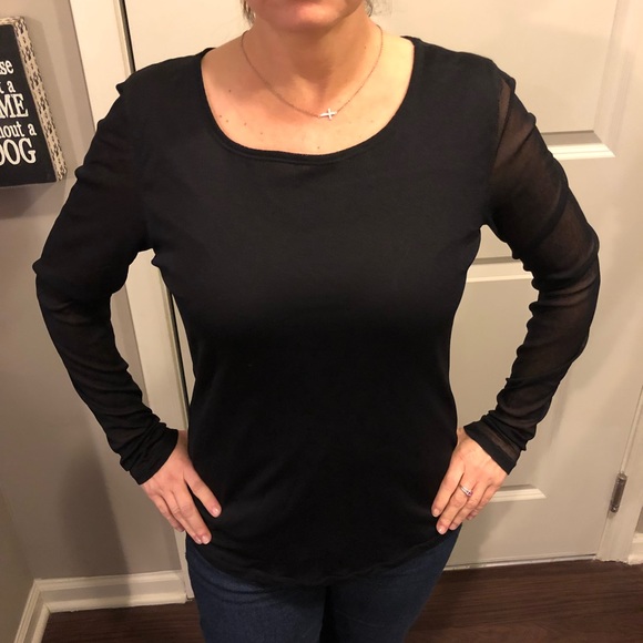 Vivienne Tam Tops - Vivienne Tam Sheer Sleeved Top